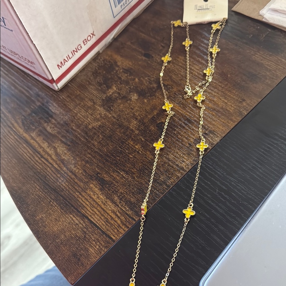 Gold and Yellow Floral Necklace